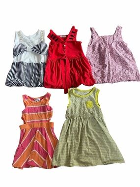 Splendid Girls' Dress Bundle — Red, Pink, Navy, Orange & Lime